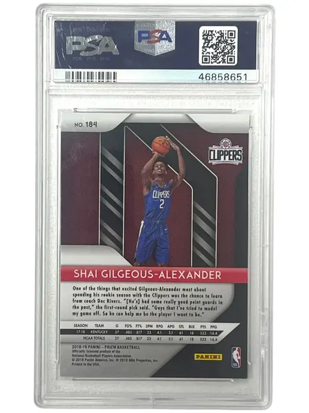 2018 Panini Prizm Shai Gilgeuos-Alexander RC #184 PSA 9