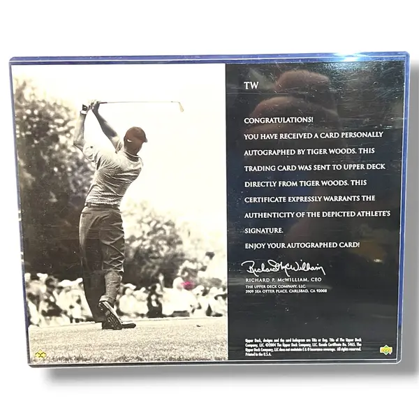 2004 Upper Deck SP Signature Golf Tiger Woods Signature Shots 8x10 Auto #TW