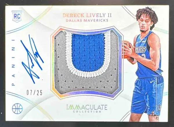 2023 Panini Immaculate Dereck Lively II Retro Premium Patch Auto /25 #RPP-DLD MEM RC Mavericks - NM-MT