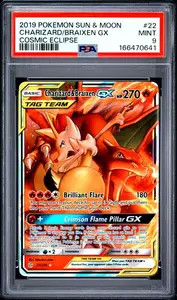 2019 POKEMON SUN & MOON COSMIC ECLIPSE #22 CHARIZARD/BRAIXEN GX COSMIC ECLIPSE