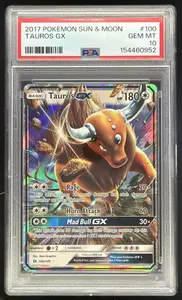 2017 Pokemon Sun & Moon Tauros #100/149 Holo PSA 10