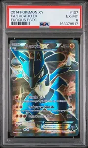 2014 POKEMON XY FURIOUS FISTS #107 FA/LUCARIO EX FURIOUS FISTS PSA 6