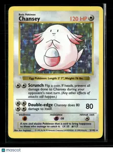 Pokemon 1999 Base Set Shadowless Chansey #3/102 Holo