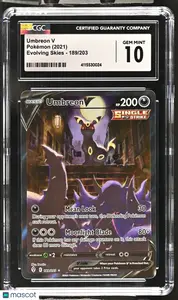 2021 Pokemon Evolving Skies Umbreon V Ultra Rare CGC 10 #189/203