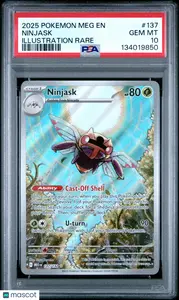 2025 Pokemon Meg EN-Mega Evolution Ninjask Illustration Rare PSA 10 #137