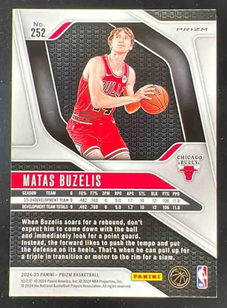 2024-25 Panini Prizm Pulsar Prizm #252 Matas Buzelis RC on 