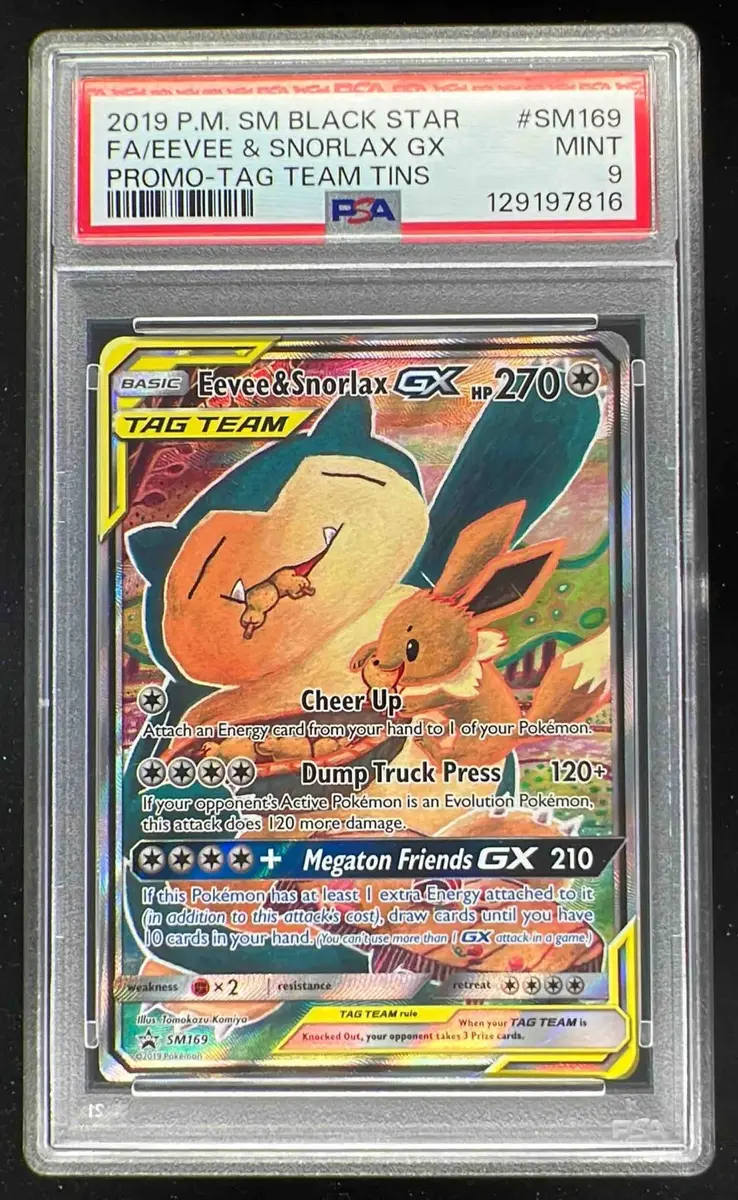 2019 Pokemon SM Black Star Promos #SM169 Eevee & Snorlax Tag Team