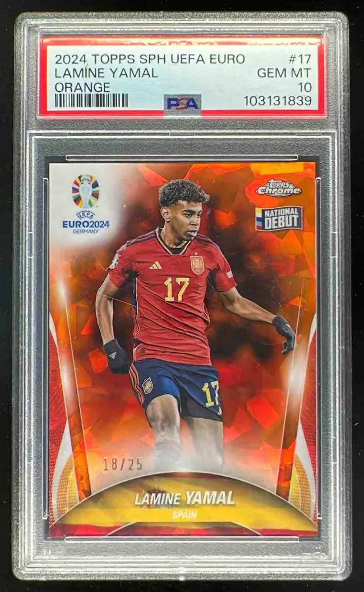 2024 Topps Chrome Sapphire UEFA Chrome Orange #17 Lamine Yamal /25