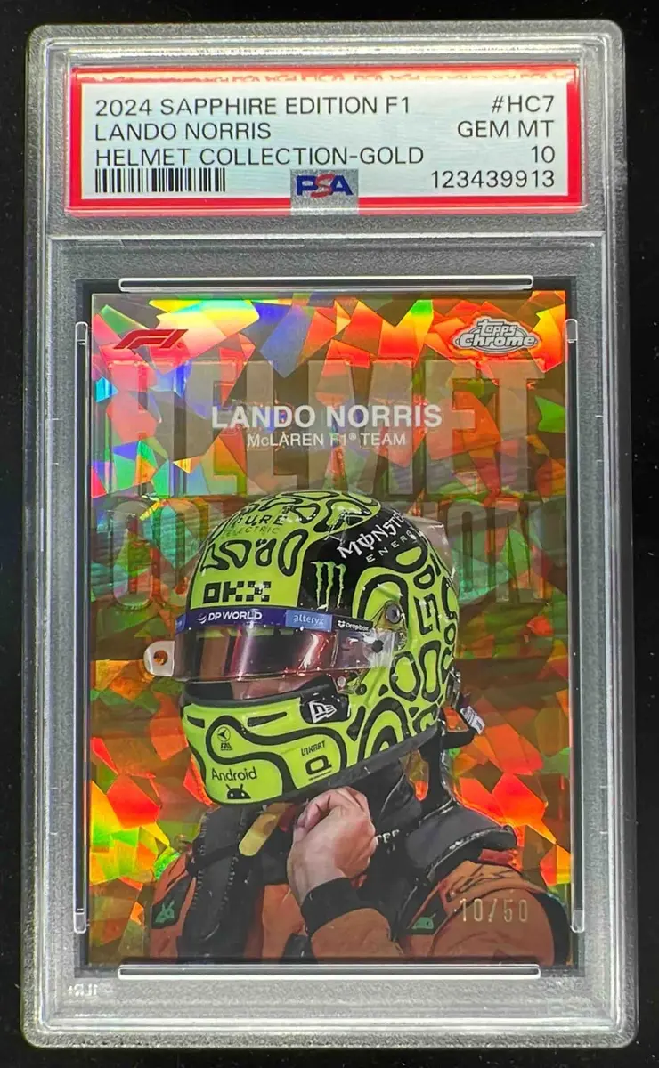 2024 Topps Chrome Sapphire Formula 1 Helmet Gold #HC-7 Lando
