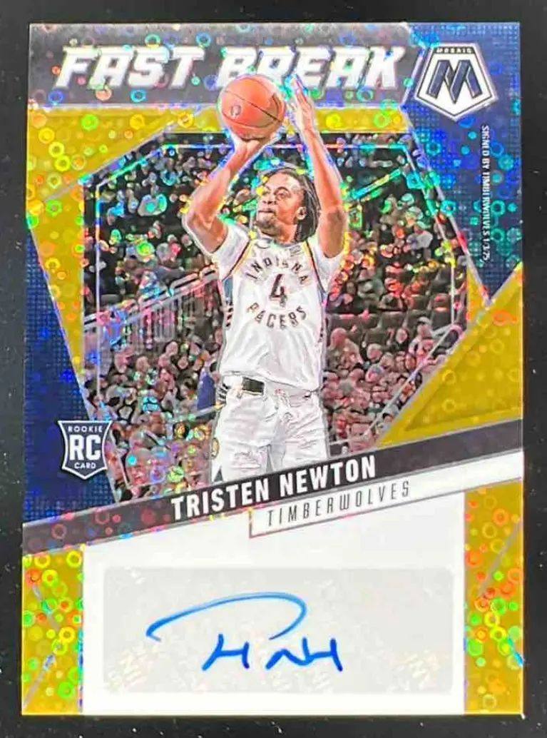 2024-25 Panini Mosaic Rookie Autographs Fast Break Gold Tristen