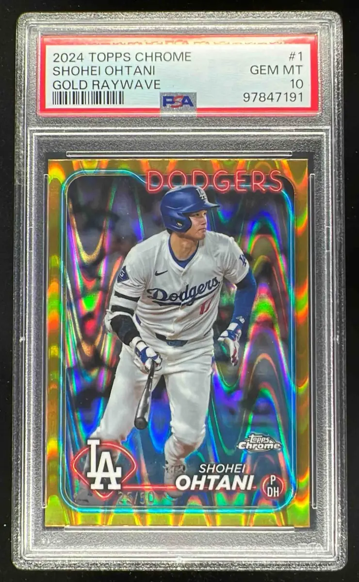 2024 Topps Chrome Gold Raywave Refractor #1 Shohei Ohtani /50 PSA