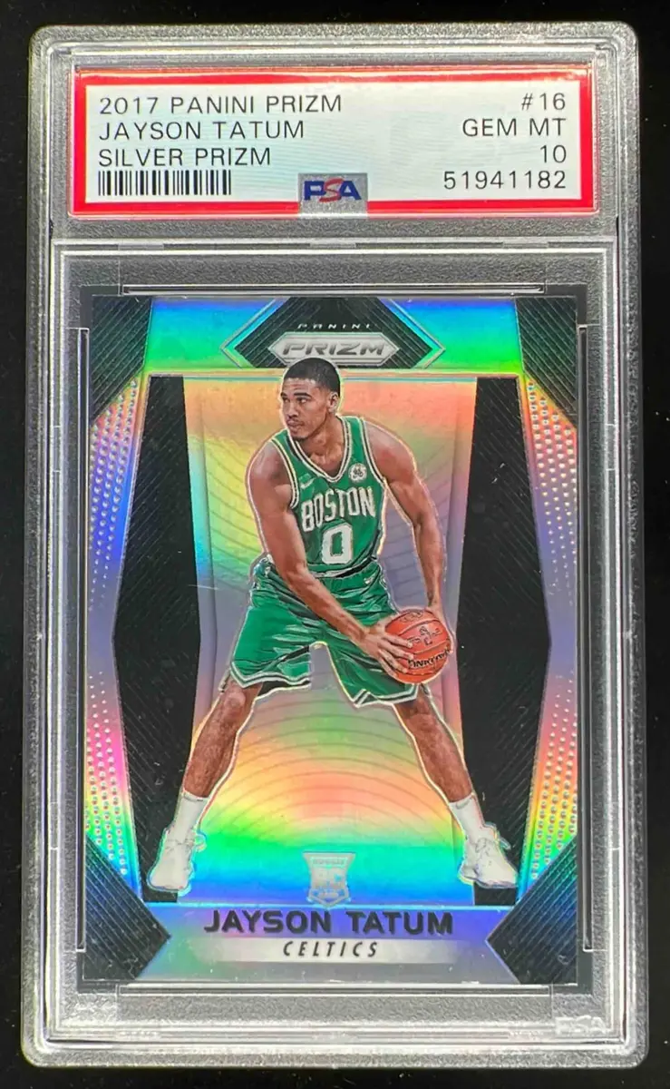 2017-18 Panini Prizm Prizms Silver #16 Jayson Tatum RC PSA 10 on