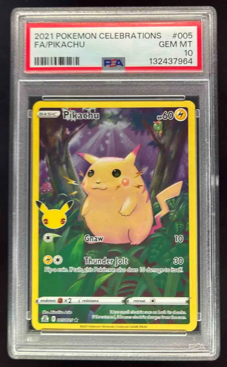 2021 Pokemon Sword & Shield Celebrations #005/025 Pikachu Holo PSA