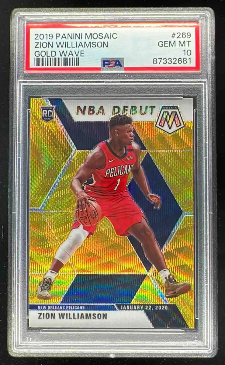 2019-20 Panini Mosaic Gold Wave Prizm #269 Zion Williamson NBA
