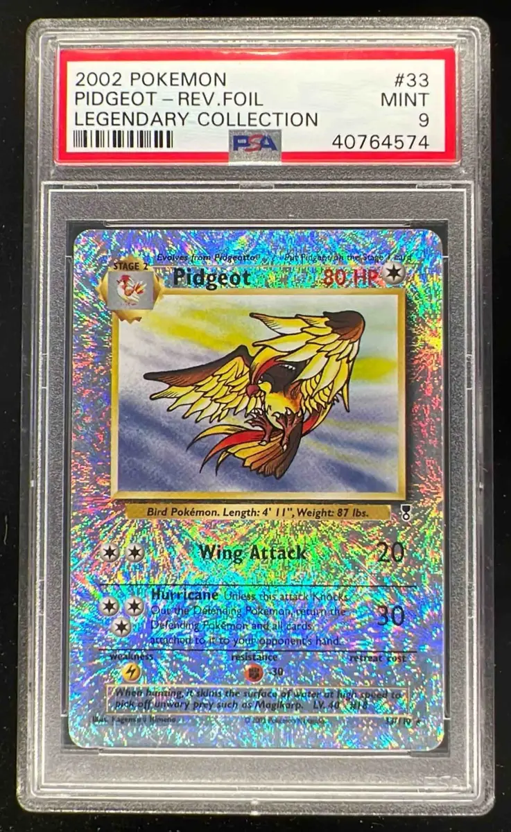 2002 Pokemon Legendary Collection #33 Pidgeot Reverse Foil PSA 9