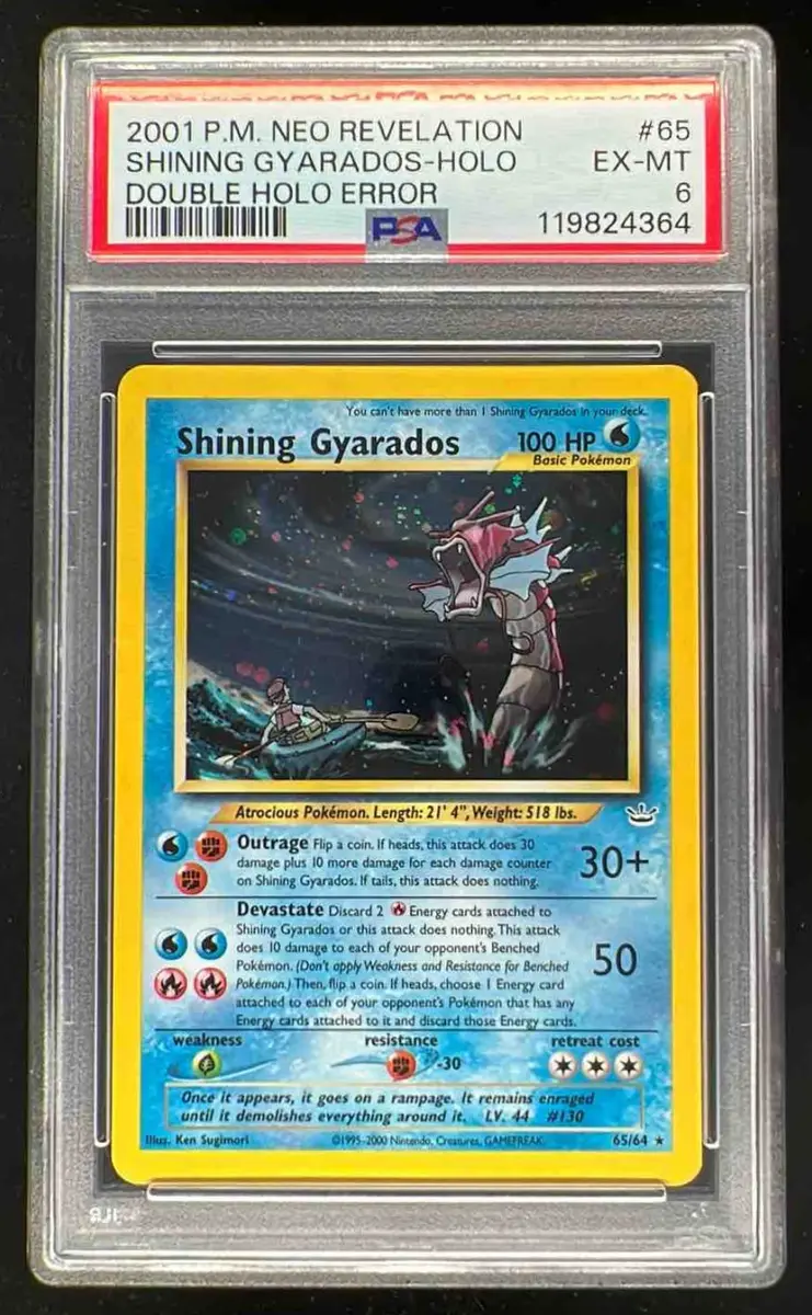 2001 Pokemon Neo Revelation Double Holo Error #65/64 Shining