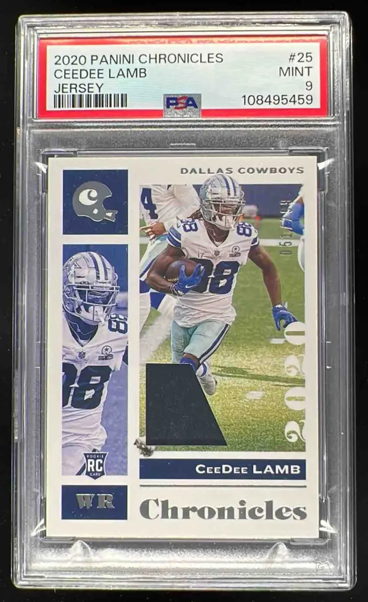 2020 Panini Chronicles Football Jersey CeeDee Lamb #25 PSA 9