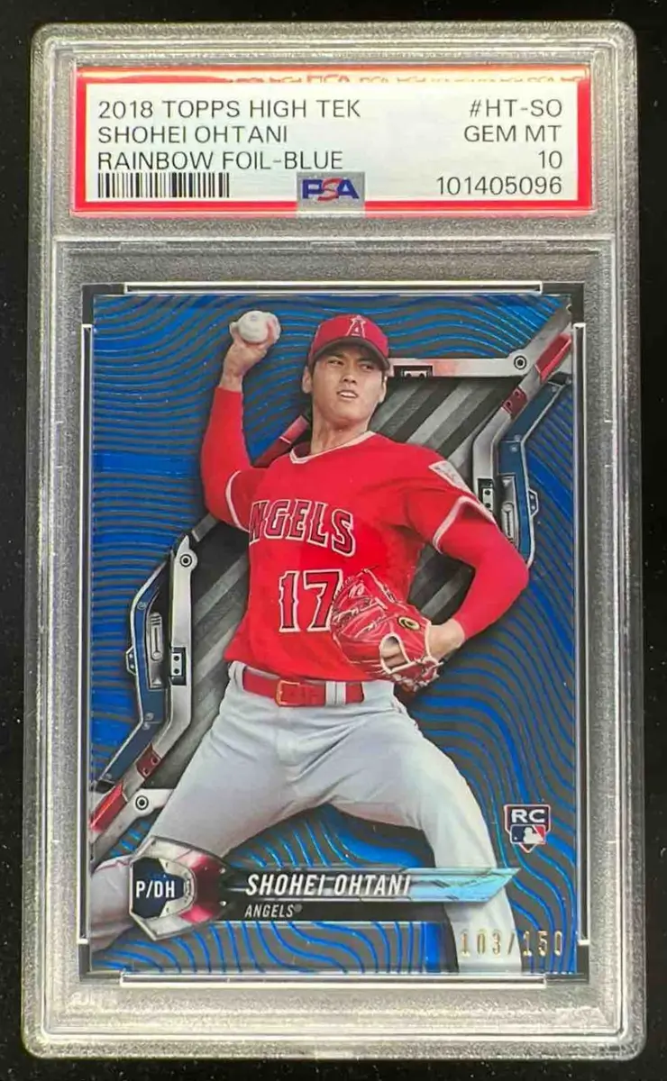2018 Topps High Tek Blue Rainbow Foil #HT-SO Shohei Ohtani RC /150