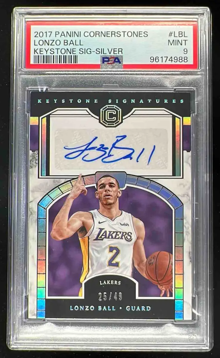 2017 Panini Cornerstones Basketball Silver Lonzo Ball #KS-LBL PSA 9
