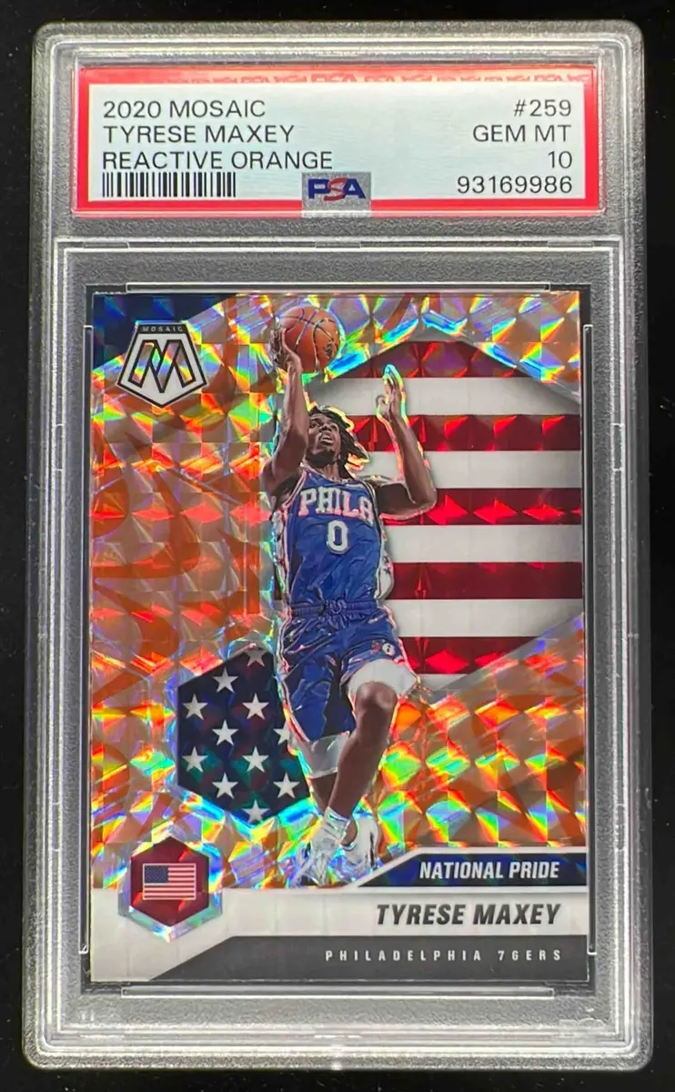 2020-21 Panini Mosaic Reactive Orange #259 Tyrese Maxey National