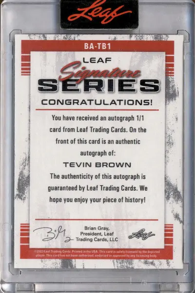 2022-23 Leaf Signature Series Hoop #BATB1 Tevin Brown Auto 1/1