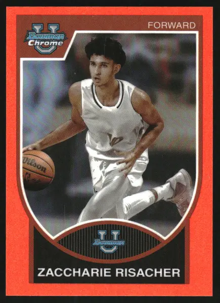2023-24 Bowman Chrome University '07-08 Bowman Orange Zaccharie Risacher /25