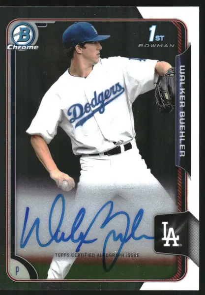 2015 Bowman Draft Chrome Pick Autographs #BCA-WB Walker Buehler RC Auto