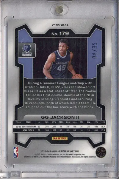2023-24 Panini Prizm Prizms Blue Shimmer FOTL #179 GG Jackson II RC /35