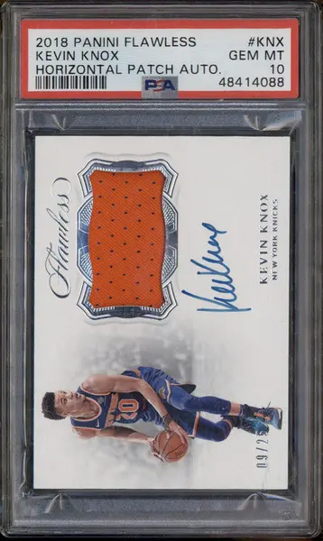 2018  Flawless Horizontal Patch Autograph #KNX Kevin Knox Auto /25 PSA 10