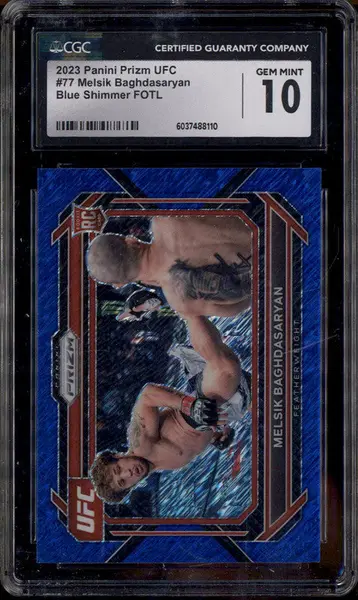 2023 Panini Prizm UFC Blue Shimmer FOTL #77 Melsik Baghdasaryan RC /10 CGC 10