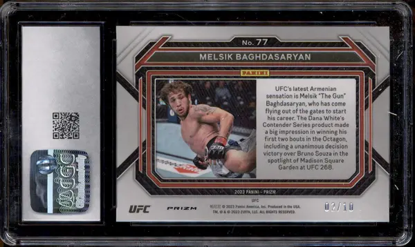 2023 Panini Prizm UFC Blue Shimmer FOTL #77 Melsik Baghdasaryan RC /10 CGC 10