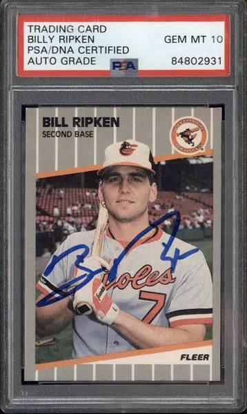1989 Fleer #616 Billy Ripken Rookie Autograph RC Auto PSA 10 on ...