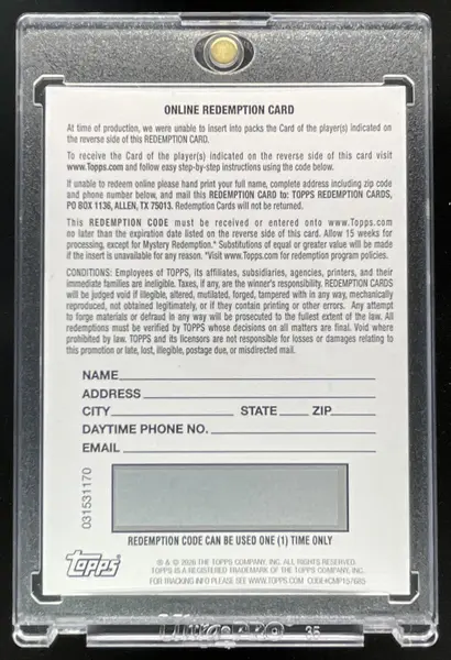 2026 Bowman Chrome Rookie Green #CRAMM Munetaka Murakami RC Auto /99 *Redemption