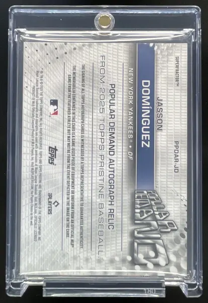 2025 Topps Pristine Popular Demand Relic SuperFractor Jasson Dominguez Auto 1/1