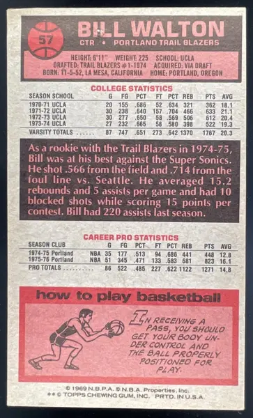 1976-77 Topps #57 Bill Walton