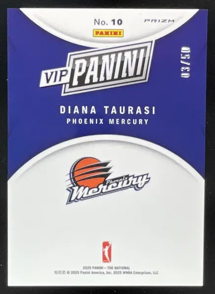 2025 Panini NSCC VIP Gold Packs Gold VIP Purple Sparkle #10 Diana Taurasi /50