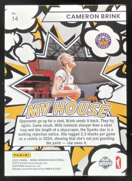 2025 Panini Donruss WNBA My House Diamond #14 Cameron Brink