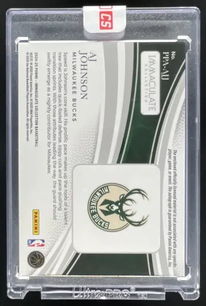 2024 Immaculate Collection Premium Patch International Red AJ Johnson Auto /15