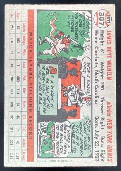 1956 Topps #307 Hoyt Wilhelm
