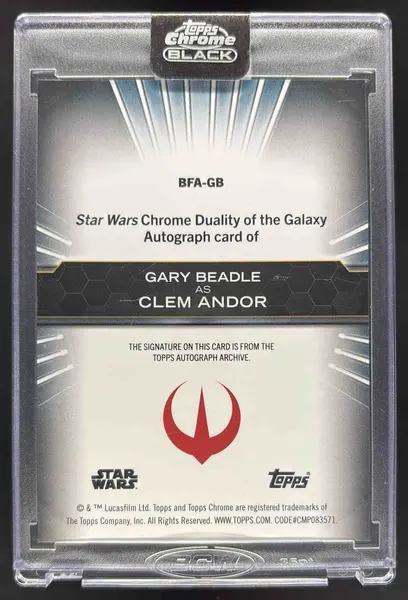 2024 Topps Chrome Black Star Wars Galaxy Blue Red Lava Gary Beadle Auto /99