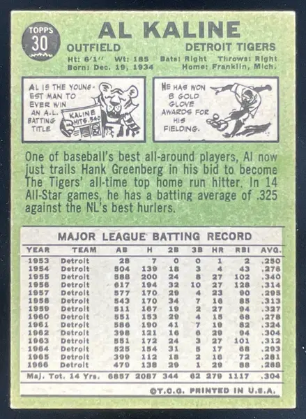 1967 Topps #30 Al Kaline