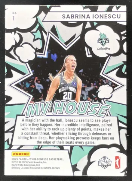 2025 Panini Donruss WNBA My House Diamond #1 Sabrina Ionescu