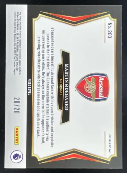2023-24 Panini Select FIFA White Prizm #228 Martin Odegaard /20