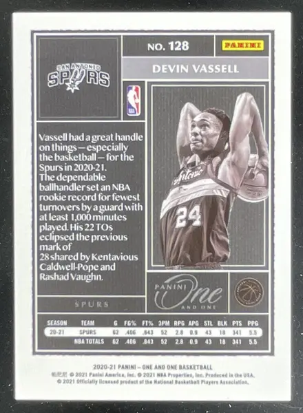 2020-21 Panini One and One Red #128 Devin Vassell RC /15