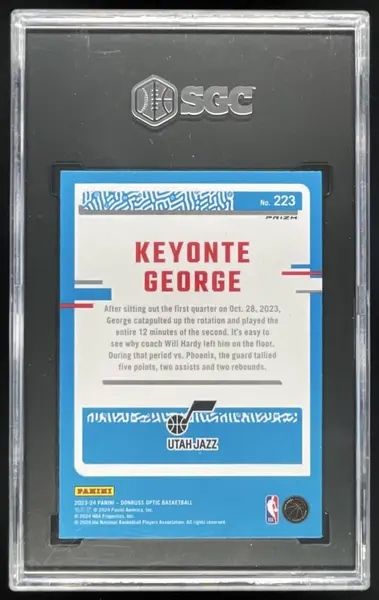 2023-24 Donruss Optic Holo Prizm #223 Keyonte George RC Rated Rookie SGC 10
