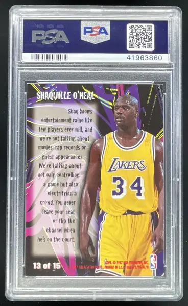1996-97 Fleer Thrill Seekers #13 Shaquille O'Neal PSA 9