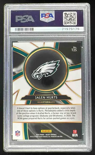 2020 Panini Select Turbocharged #T25 Jalen Hurts RC PSA 10