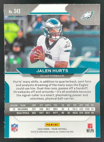2020 Panini Prizm #343 Jalen Hurts RC