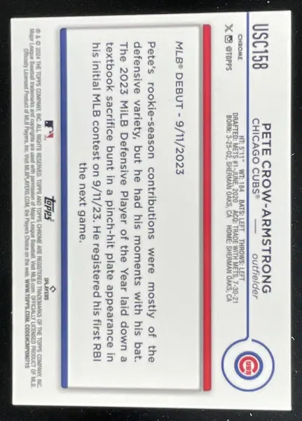 2024 Topps Chrome Update Magenta/Purple Lava Lamp Pete Crow-Armstrong RC /299