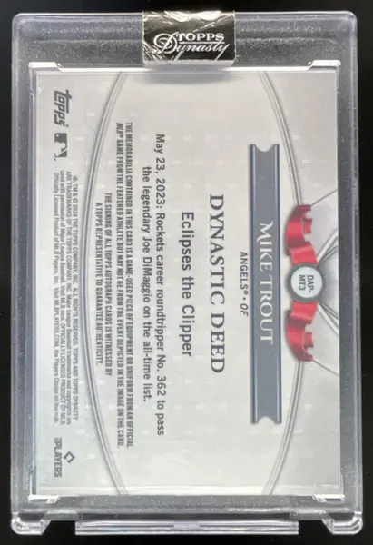 2024 Topps Dynasty Autograph Patch #DAP-MT3 Mike Trout Auto /10